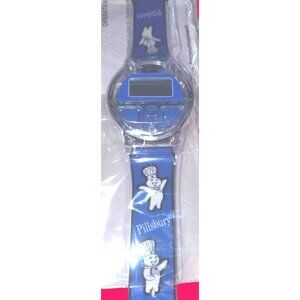 New Old Stock Pillsbury Dough Boy Royal Blue Digital Watch Original Packaging/In